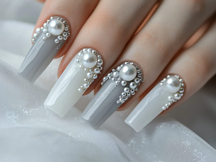 3d jelly nail perles grises